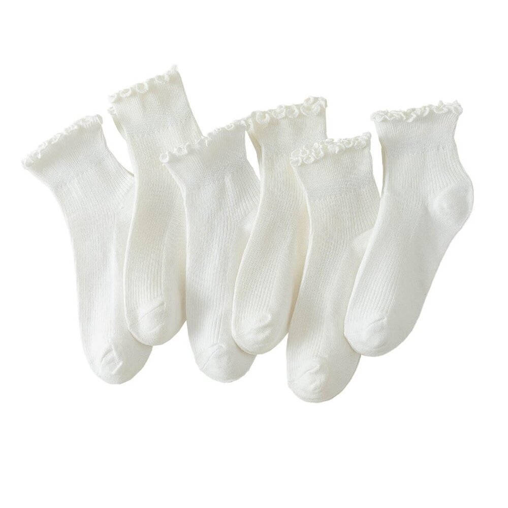 Ruffle Ankle Socks Cute Y2K Chic Women's Cotton Blend Stretch Fit